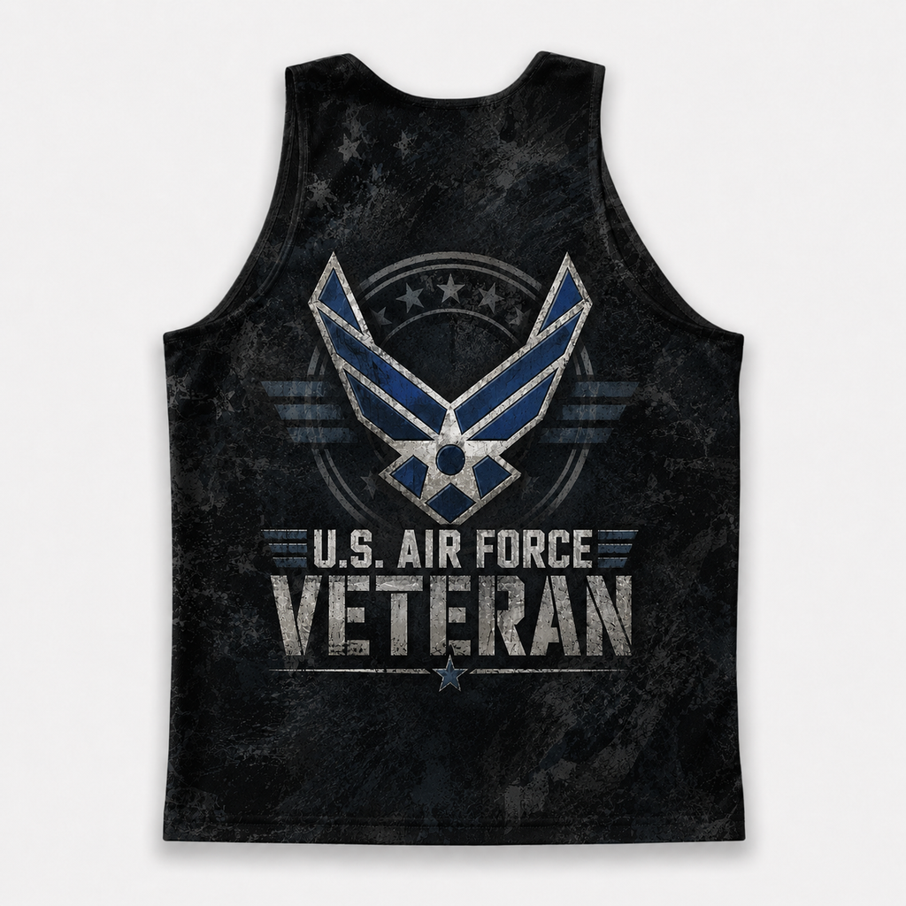 Veteran Running Tank Top - US Air Force Veteran V8 Tech Singlet
