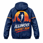 Custom Name Illinois Sunset Run Illinois Running Windbreaker Jacket