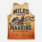 Teacher Running Tank Top Vintage Distressed Marathon Teacher Tech Running Singlet