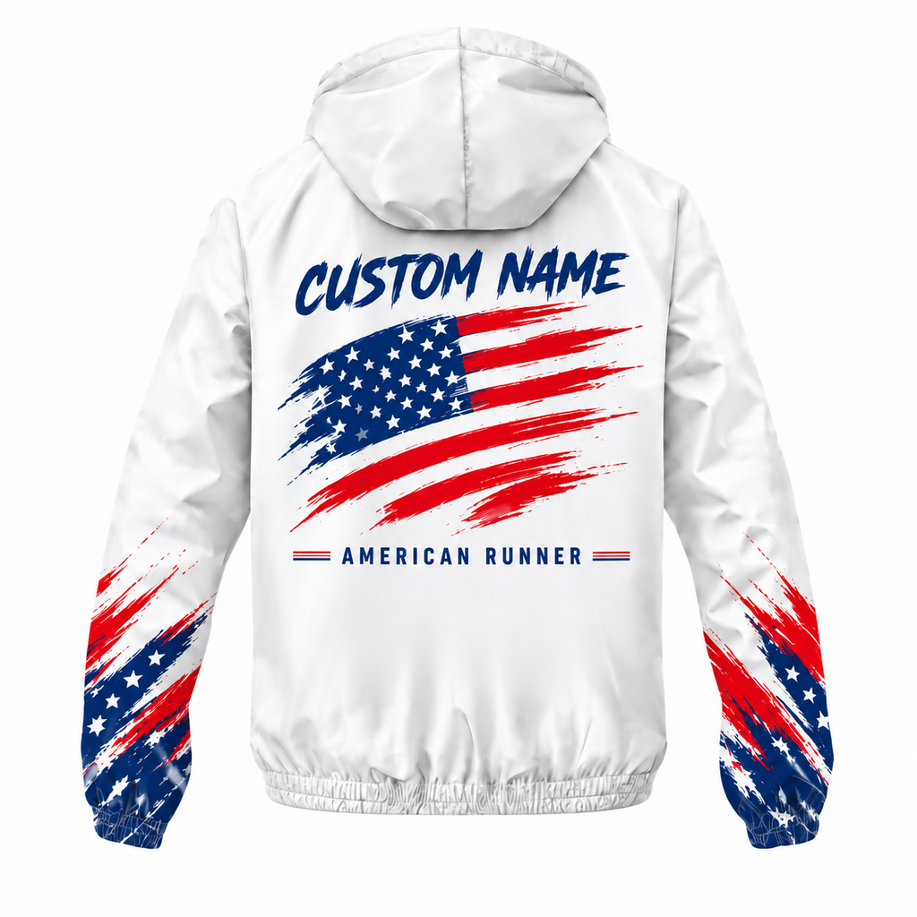 Custom Name Patriot Brush Jacket Running Windbreaker Jacket