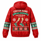 Custom Name Fa La La La Legs Santa Hustle Galveston Running Windbreaker Jacket