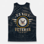 Veteran Running Tank Top - US Navy Veteran V5 Tech Singlet