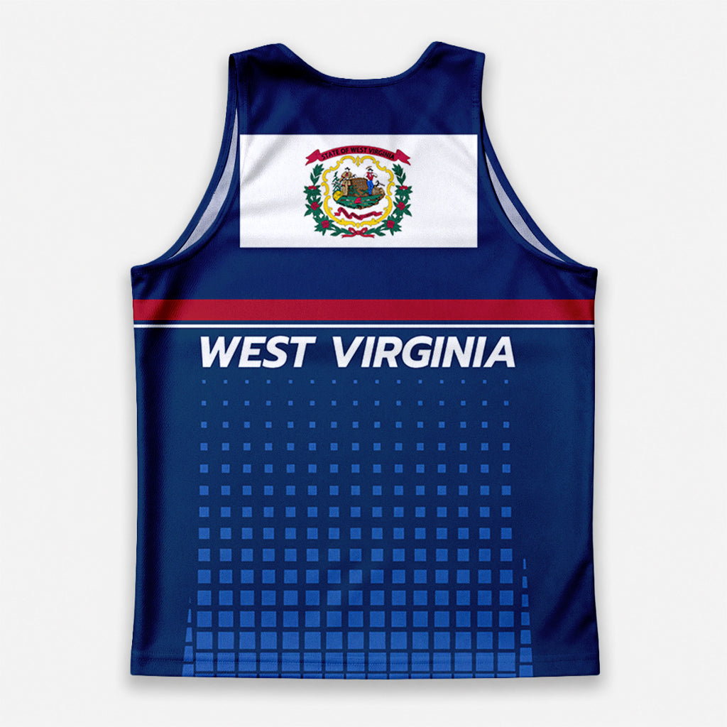 Patriotic Tech Running Tank Top - West Virginia State Pride Running Singlet