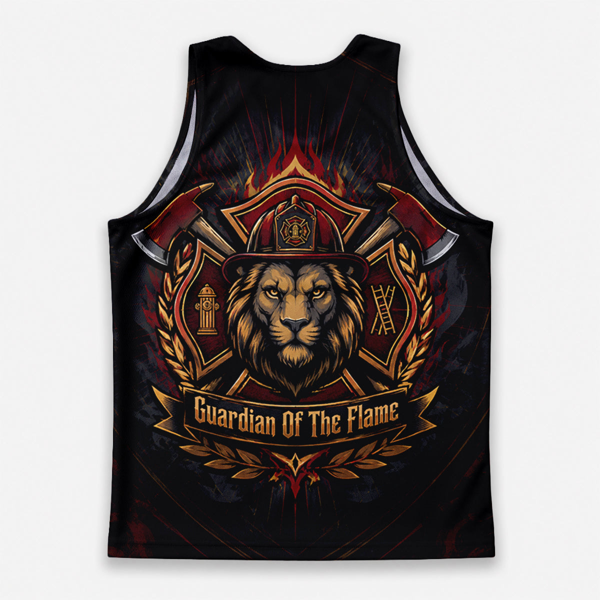 Men's Running Tank Top Firefighter Guardian Of The Flame Running Singlet
