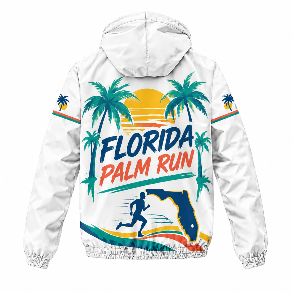 Custom Name Florida Palm Run Florida Running Windbreaker Jacket