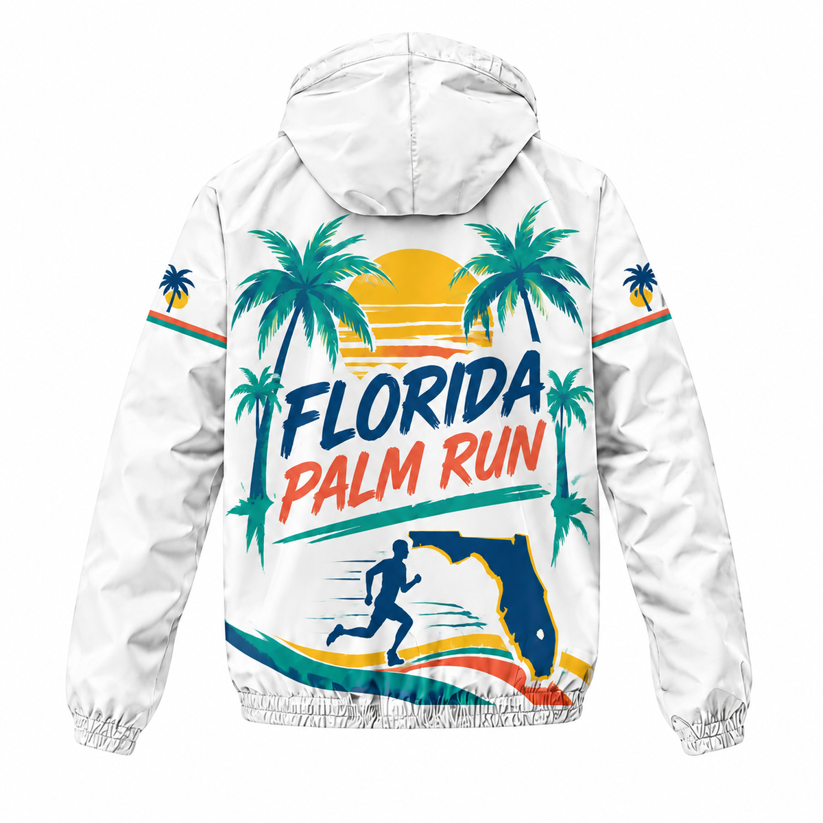 Custom Name Florida Palm Run Florida Running Windbreaker Jacket