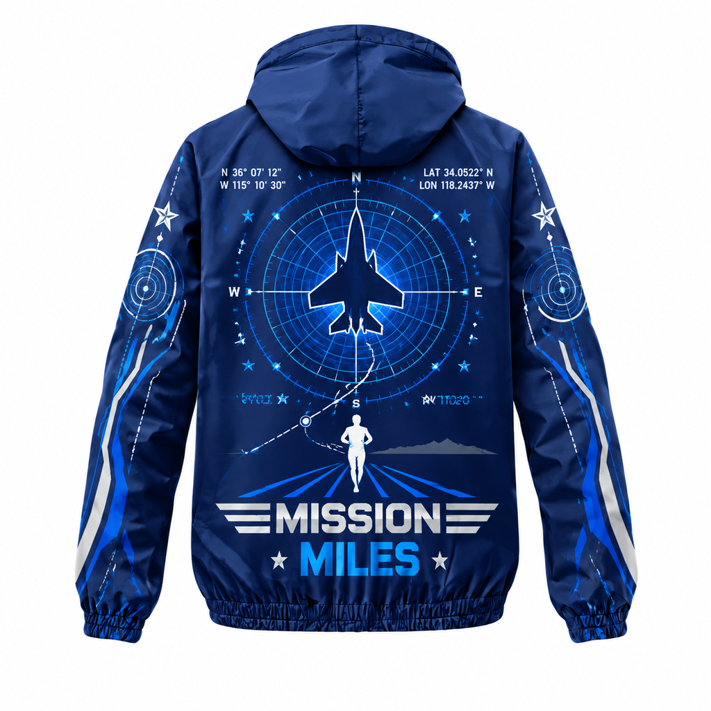 Custom Name Air Force Mission Miles Running Windbreaker Jacket