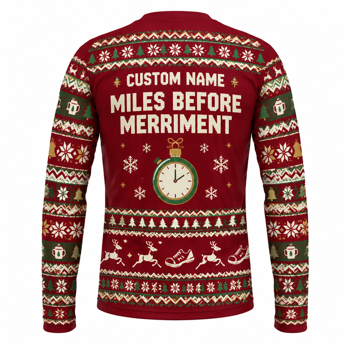 Custom Name Run Now, Nog Later Running Long Sleeve Shirt