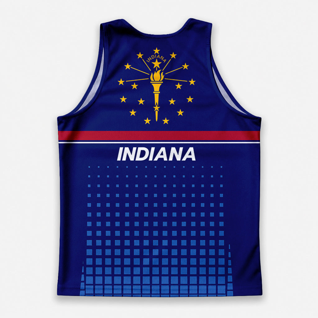 Patriotic Tech Running Tank Top - Indiana State Pride Running Singlet