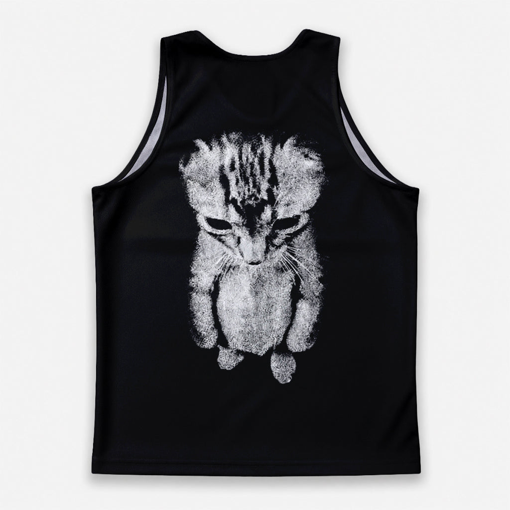 Cat Running Tank Top Sad Kitten Running Singlet for Men and Women