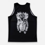 Cat Running Tank Top Sad Kitten Running Singlet for Men and Women