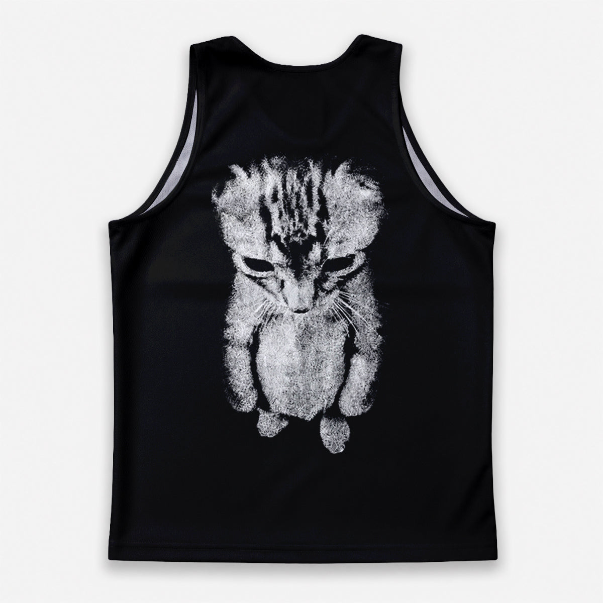 Cat Running Tank Top Sad Kitten Running Singlet for Men and Women