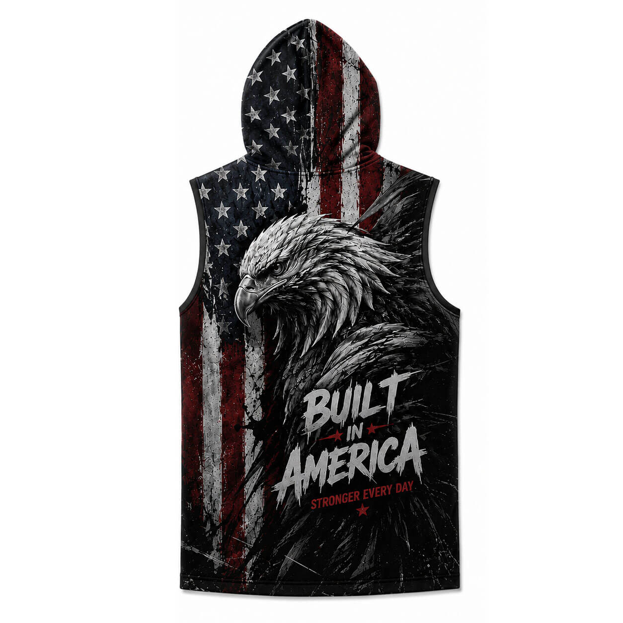 Strength Honor Freedom Men's Workout Hooded Tank Top