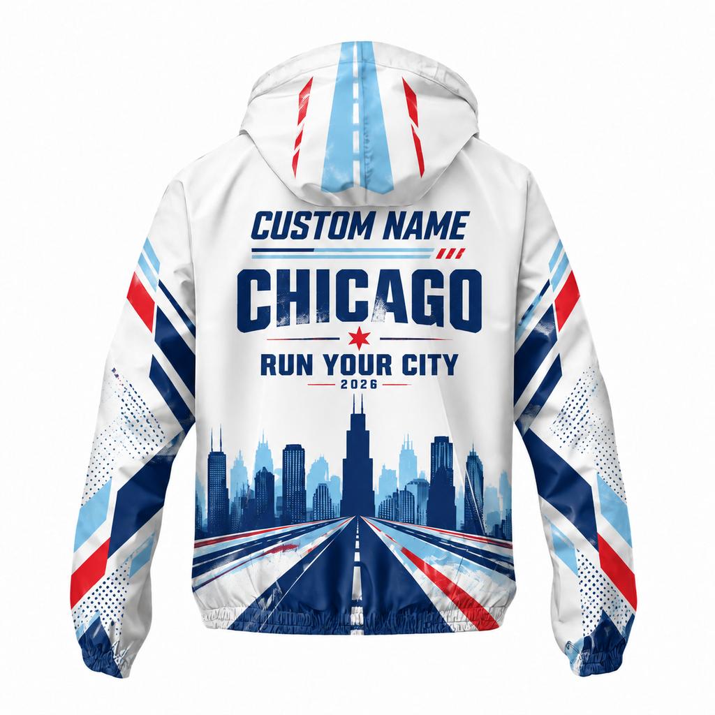 Custom Name Chicago Street Pace Running Windbreaker Jacket