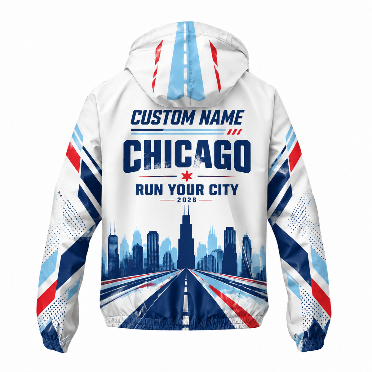 Custom Name Chicago Street Pace Running Windbreaker Jacket