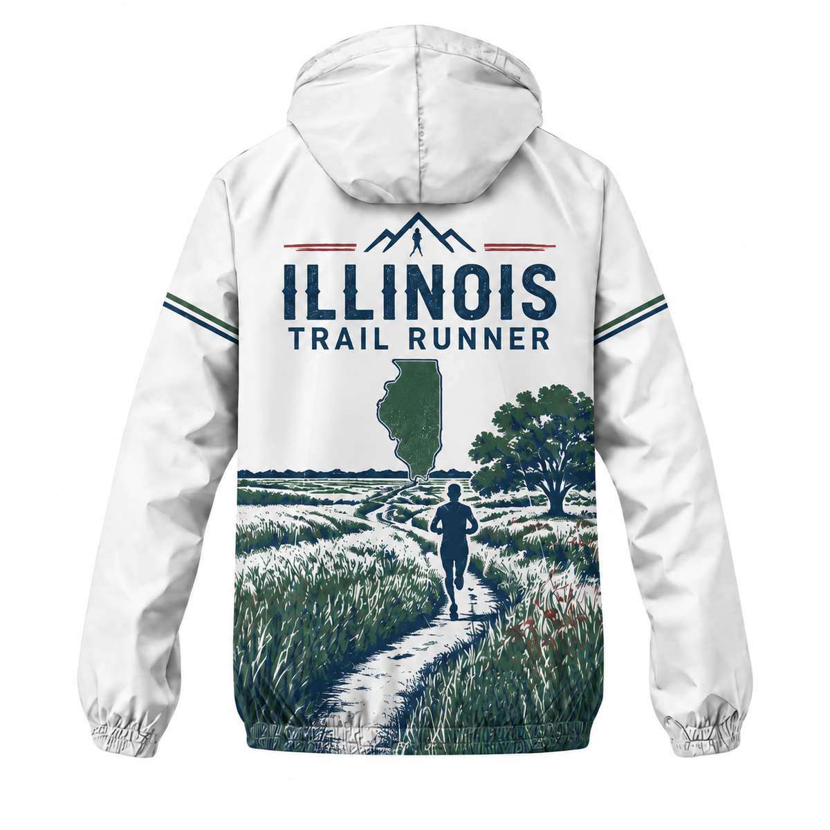 Custom Name Illinois Trail Runner Illinois Running Windbreaker Jacket