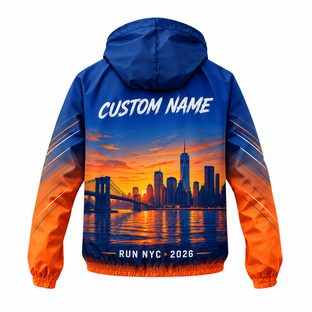 Custom Name New York City Sunset Runner Running Windbreaker Jacket