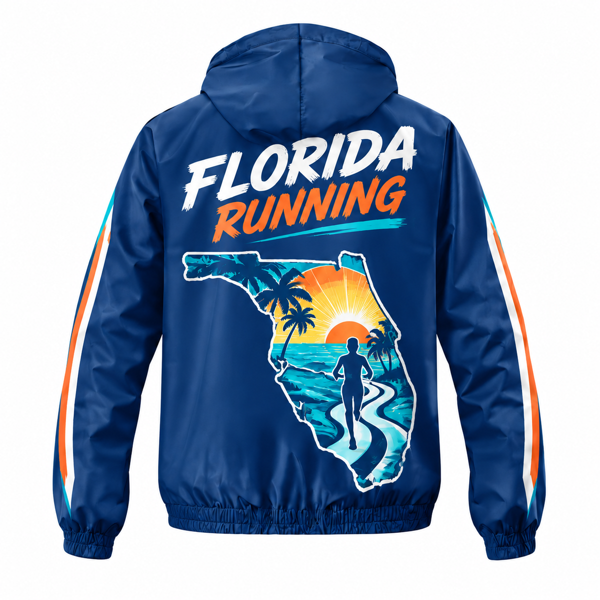 Custom Name Florida Map Runner Florida Running Windbreaker Jacket