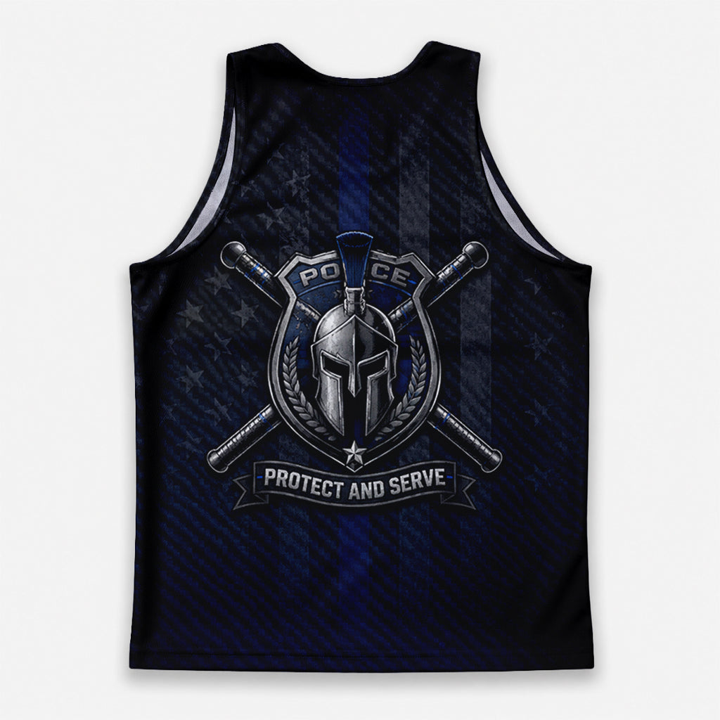Men's Running Tank Top Police Protect And Serve Running Singlet