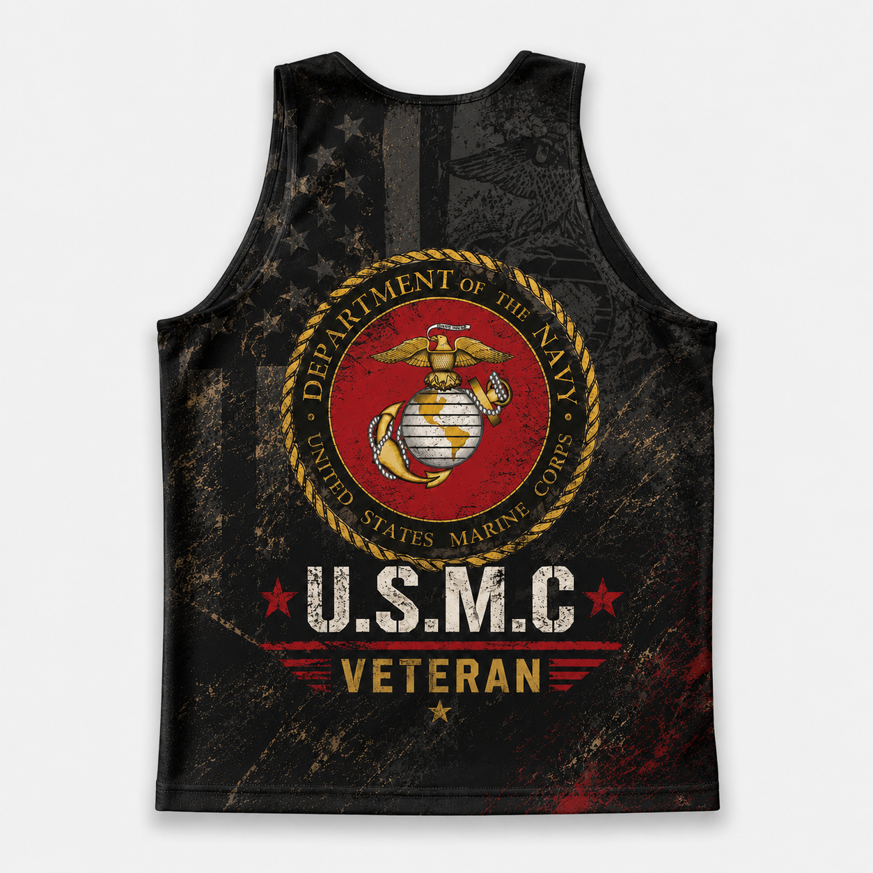 Veteran Running Tank Top - US Marine Corps Veteran V7 Tech Singlet