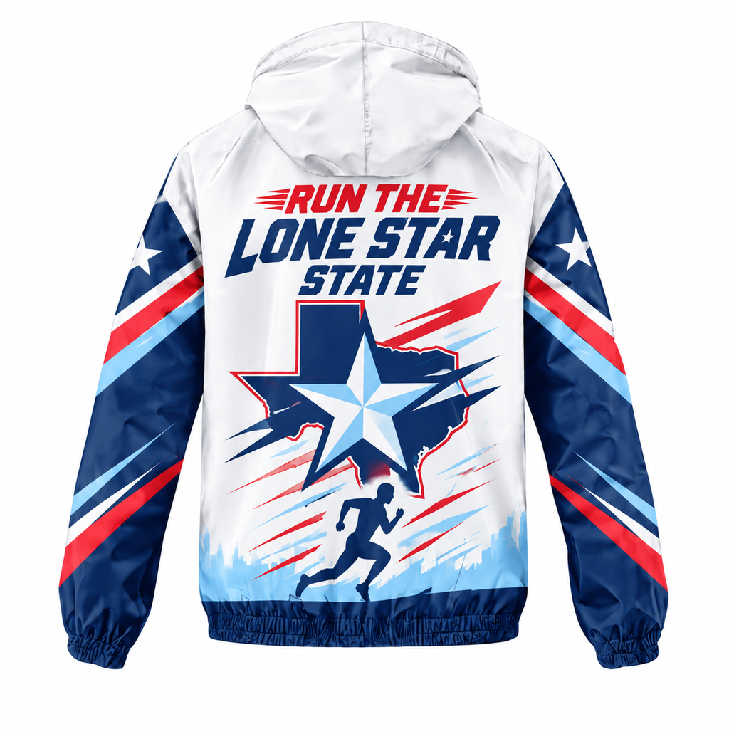 Custom Name Run the Lone Star State Running Windbreaker Jacket