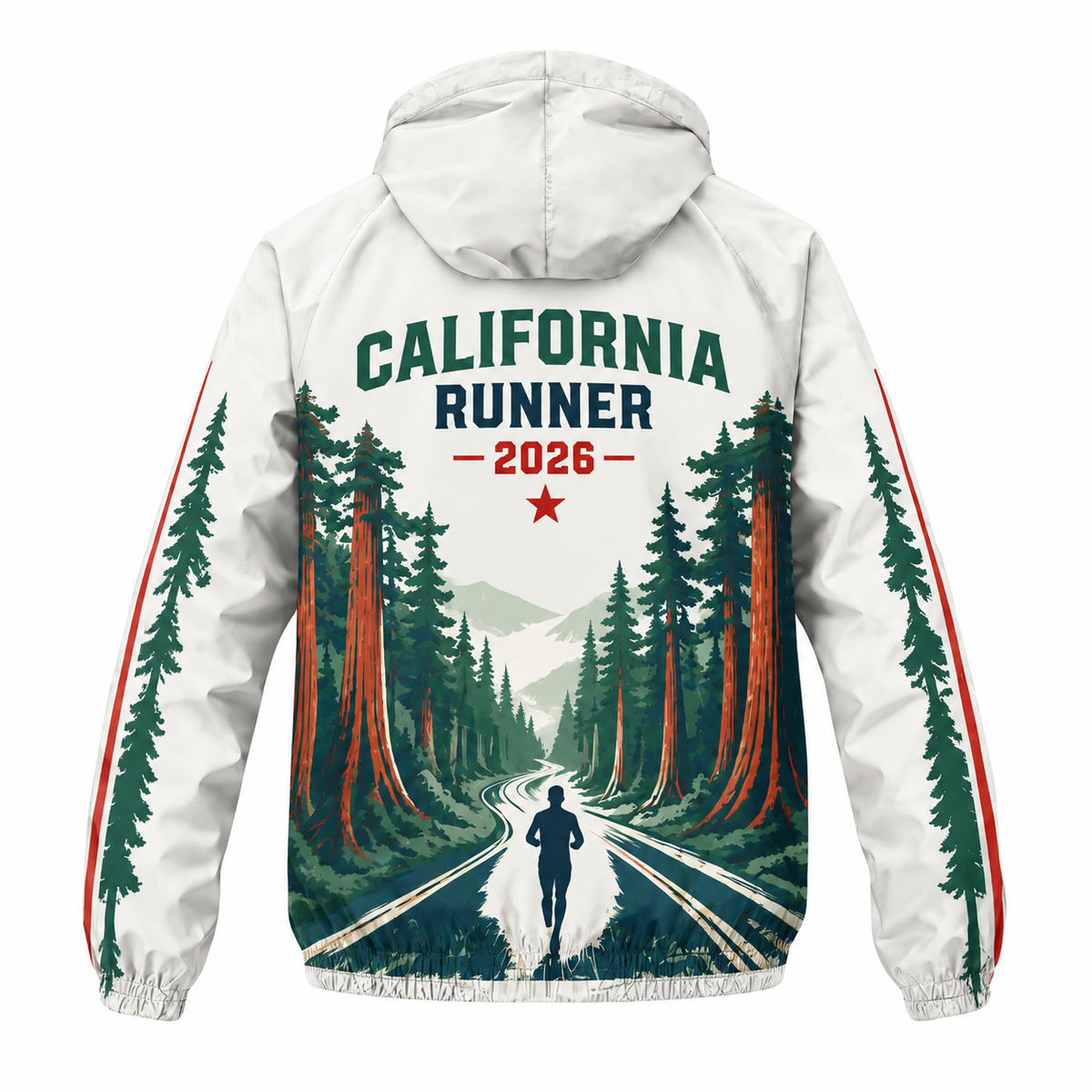 Custom Name California Redwood Runner Running Windbreaker Jacket