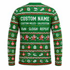 Custom Name Miles Sleigh the Season Santa Hustle Galveston Running Long Sleeve Shirt