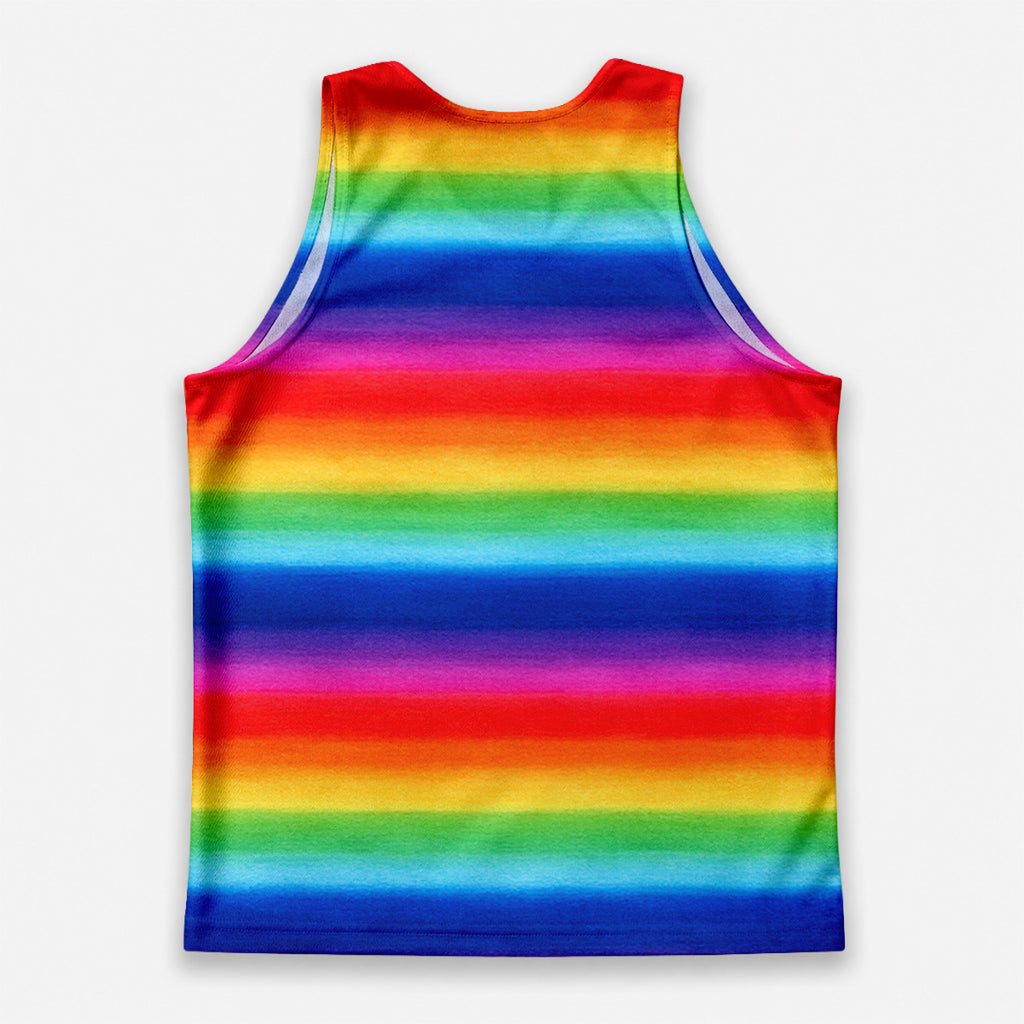 LGBT Pride Running Tank Top Rainbow Stripe Running Singlet for Men and Women