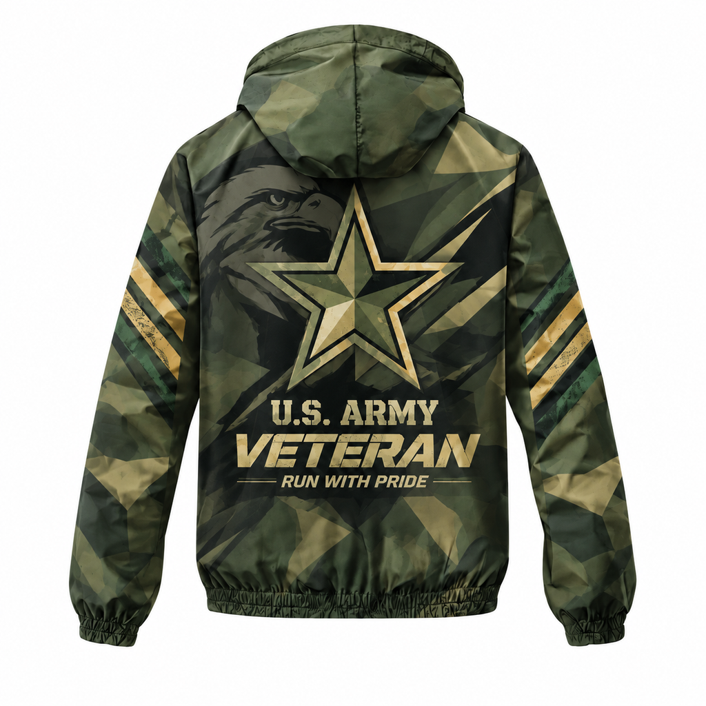 Custom Name Army Star Tactical Runner Running Windbreaker Jacket