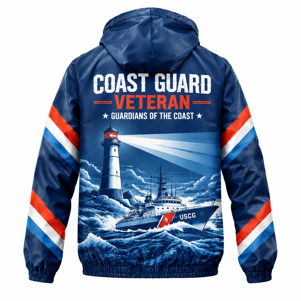 Custom Name Coast Guard Guardian Runner Running Windbreaker Jacket