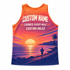 Custom Name Miles Sunset Aloha Finisher Running Tank Top