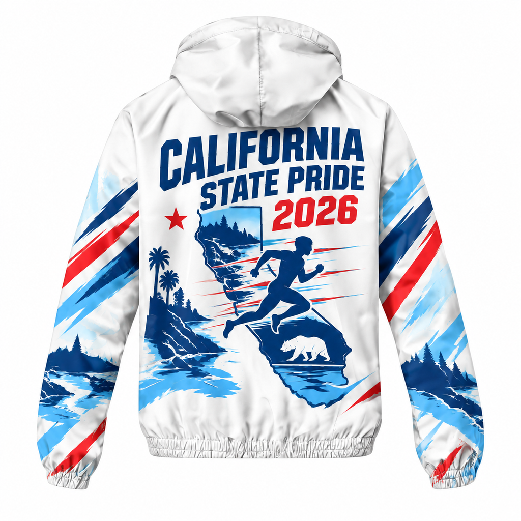 Custom Name California Miles & Pride Running Windbreaker Jacket