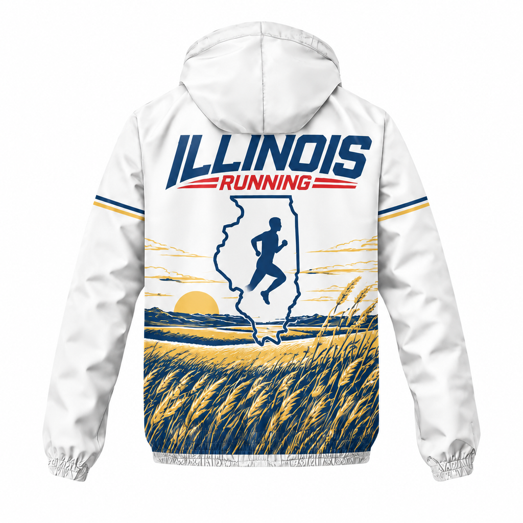 Custom Name Illinois Prairie Strong Illinois Running Windbreaker Jacket
