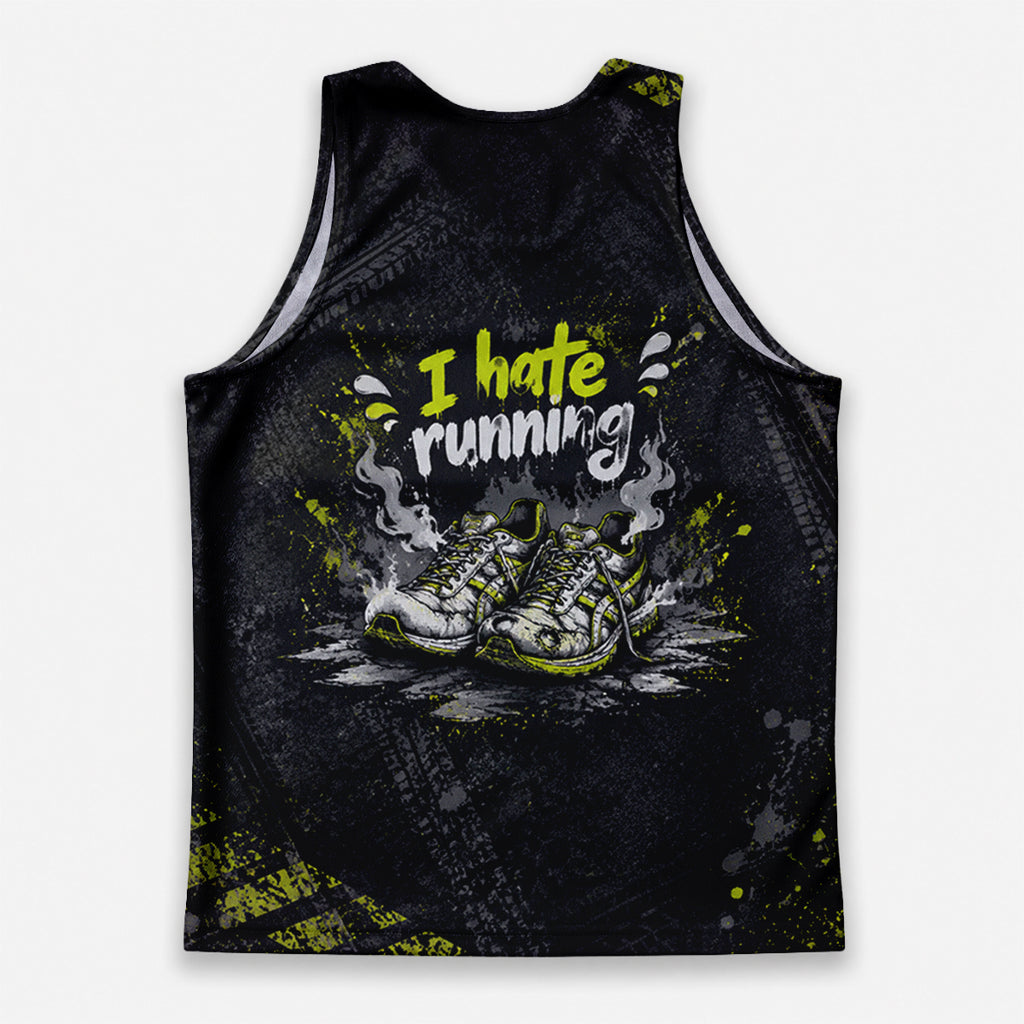 Funny Running Tank Top I Hate Running Road Runner Tech Singlet