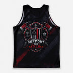Men's Running Tank Top Firefighter Support The Red Line Running Singlet