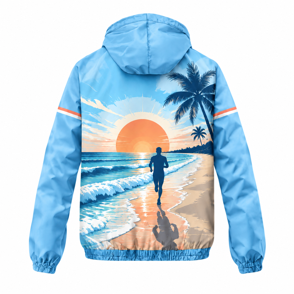 Custom Name Florida Beach Run Florida Running Windbreaker Jacket