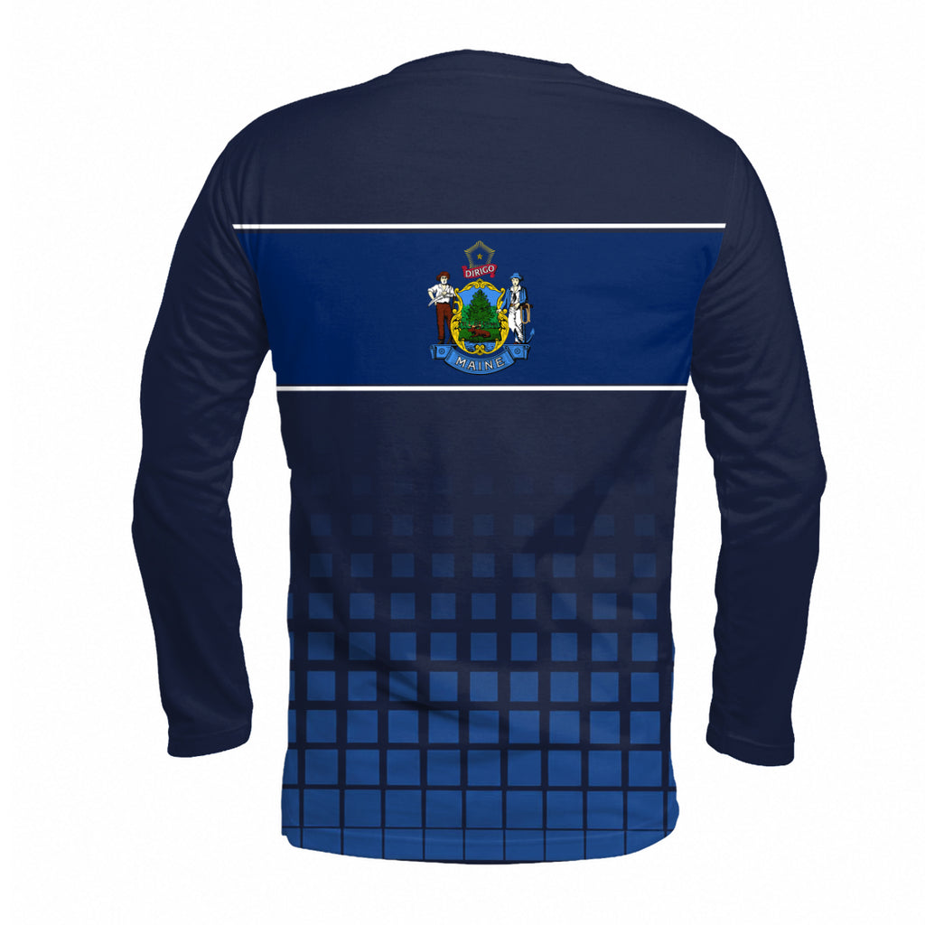 Maine State Pride Long Sleeve Running T-Shirt