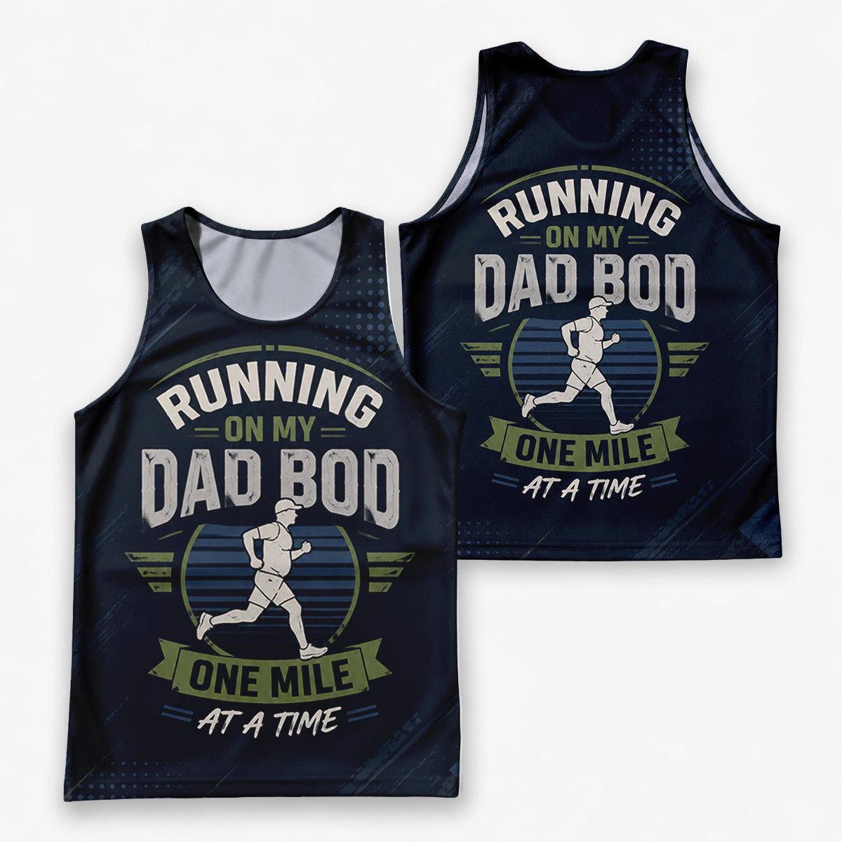 Funny Dad Running Tank Top Run On Dad Bod Tech Singlet