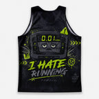 Funny Running Tank Top I Hate Running Broken Treadmill Tech Singlet