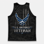 Veteran Running Tank Top - US Air Force Veteran V10 Tech Singlet