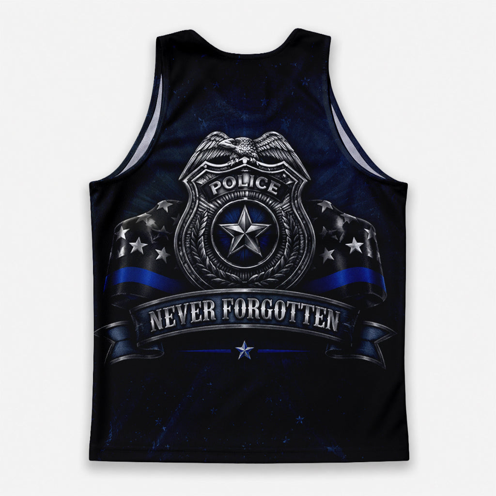 Men's Running Tank Top Police Never Forgotten Running Singlet