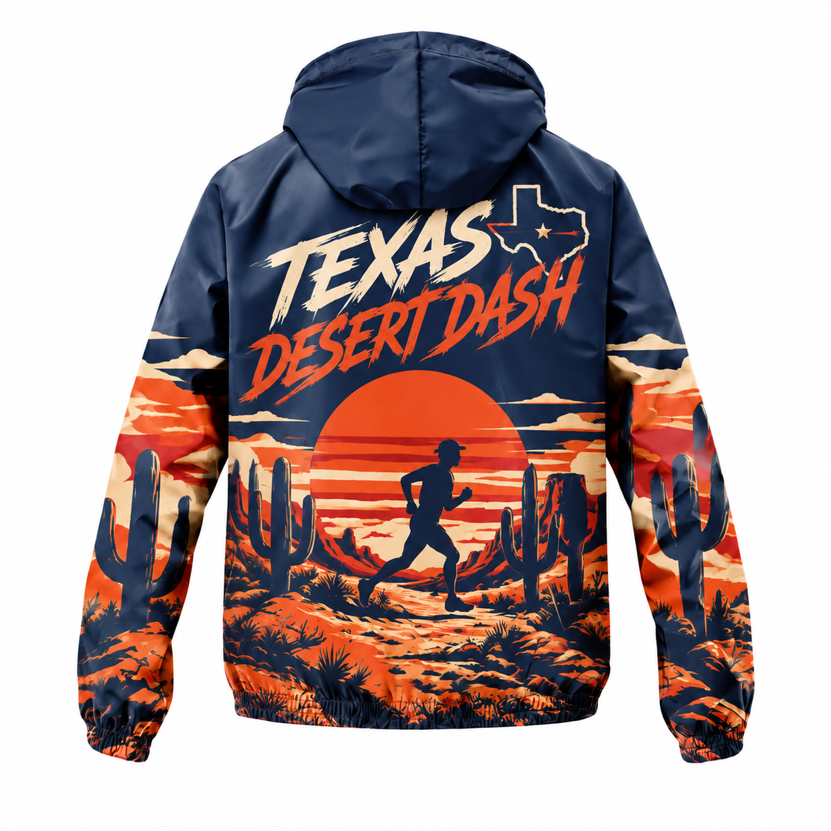 Custom Name Texas Desert Dash Running Windbreaker Jacket
