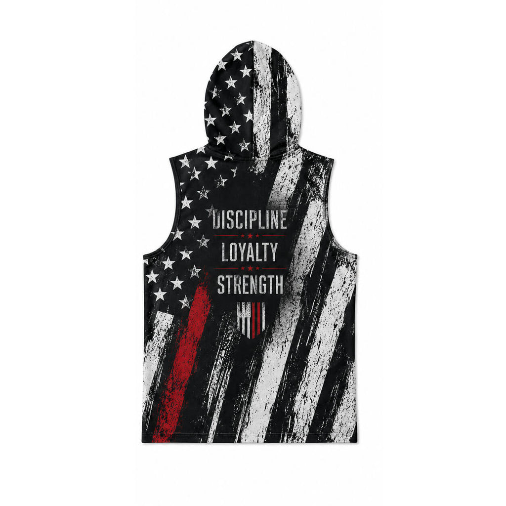 Discipline Loyalty Strenth Men's Workout Hooded Tank Top
