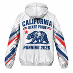 Custom Name California State Pride Runner Running Windbreaker Jacket