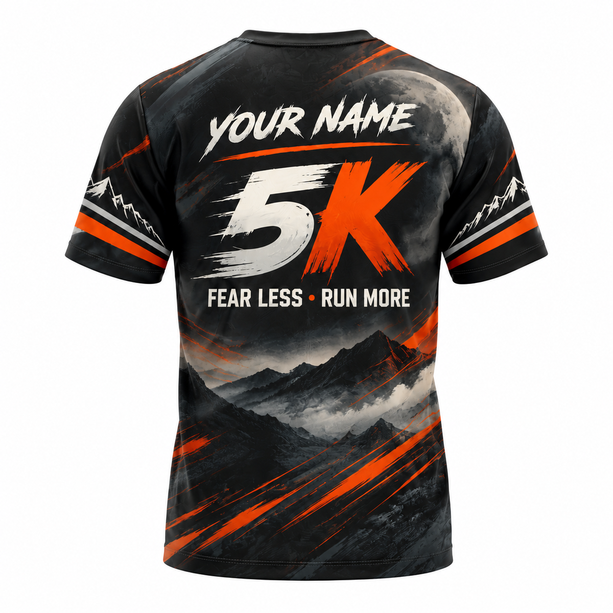 Custom Name Fearless 5K Runner Halloween Tech Running T-Shirt