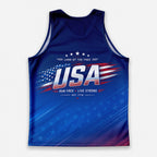 Patriotic Tech Running Tank Top - Land of The Free Running Singlet
