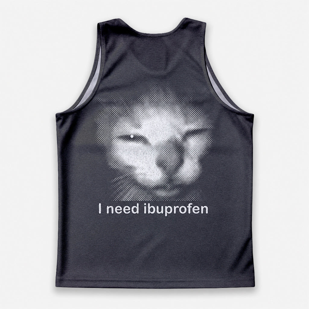 Cat Running Tank Top Silly Kitten Ibuprofen Running Singlet for Men and Women