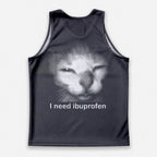 Cat Running Tank Top Silly Kitten Ibuprofen Running Singlet for Men and Women
