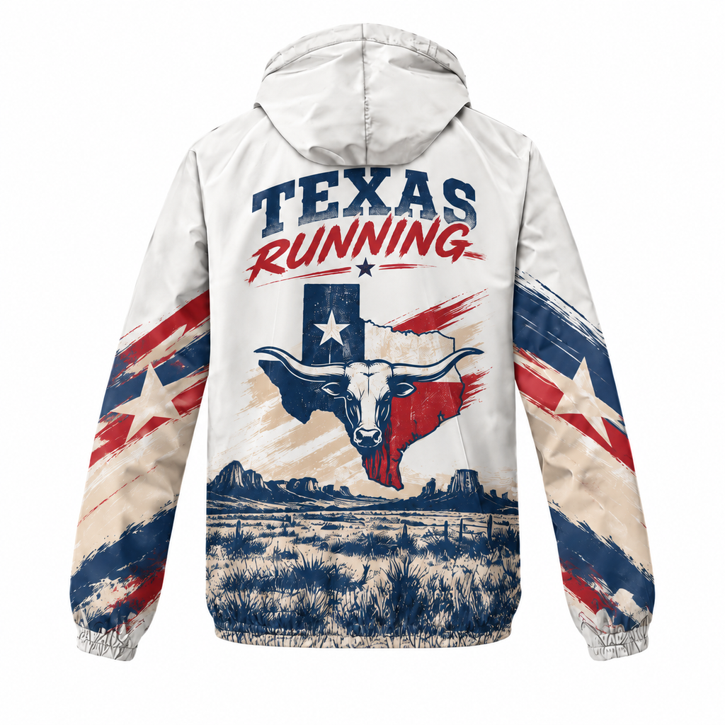 Custom Name Texas Heritage Trail Running Windbreaker Jacket