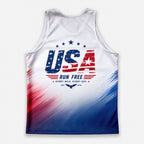 Patriotic Tech Running Tank Top - Red White Blue Running Singlet